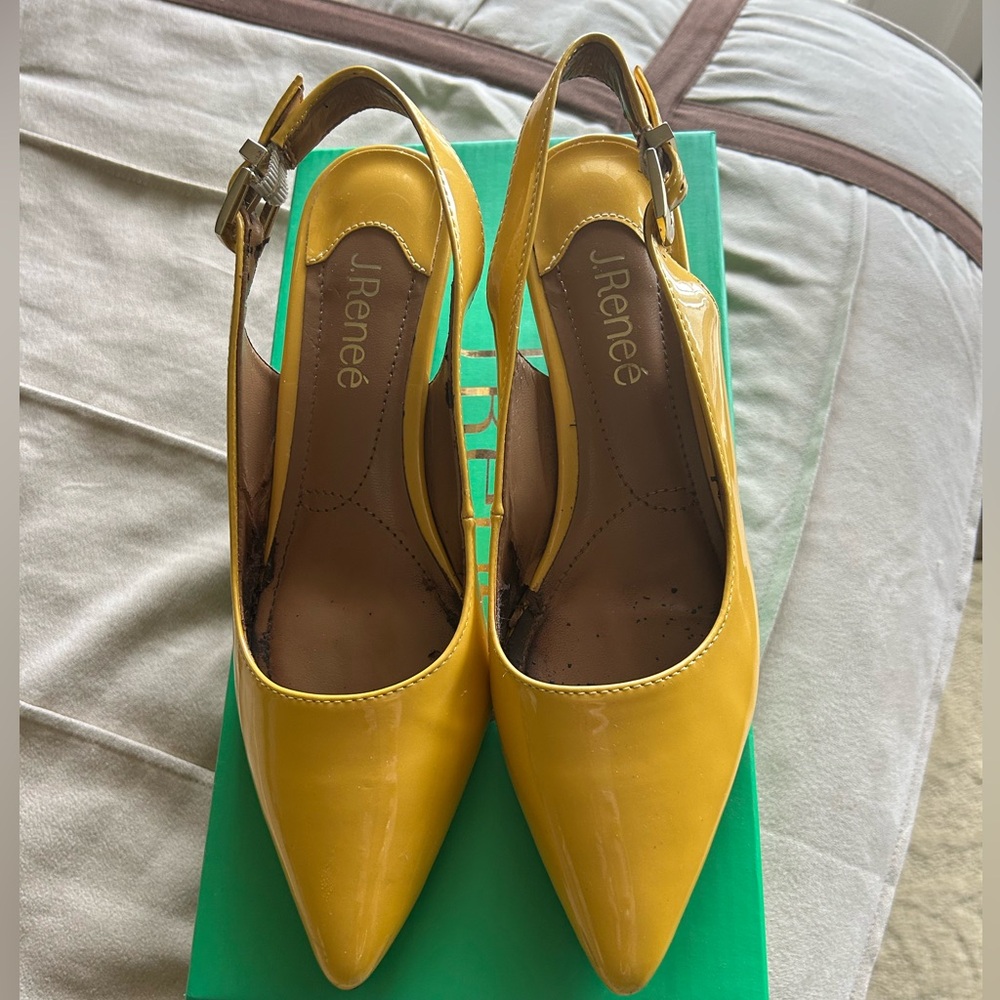 J.Renee Mustard Slingback Heels